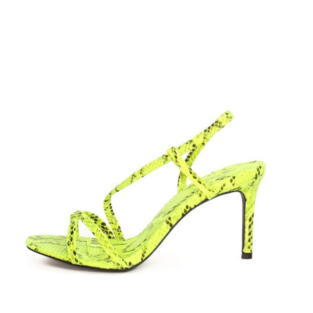 Snake Embossed Strappy Heel